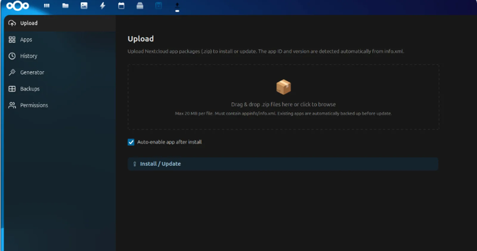 Διεπαφή AppDrop